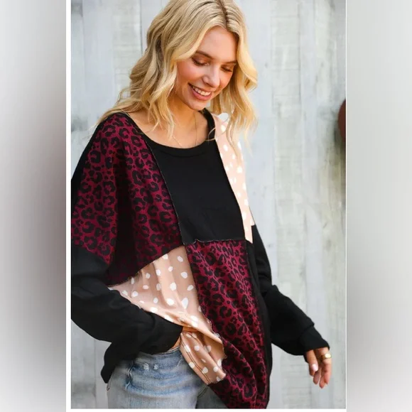 Haptics PLUS PATCH DESIGN KNIT TOP - Picture 4 of 5